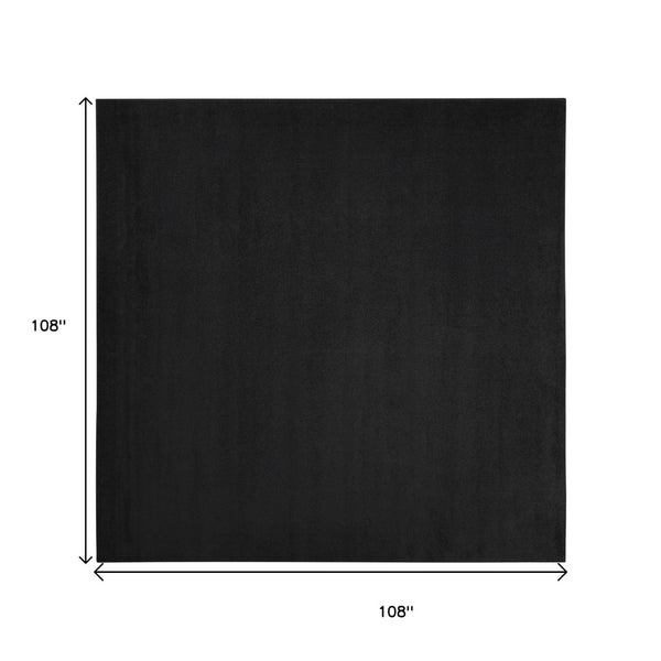 HomeRoots 9' Black Square Area Rug - Durable Indoor/Outdoor Design, Pet-Friendly, Easy-Care & Modern Style 479447