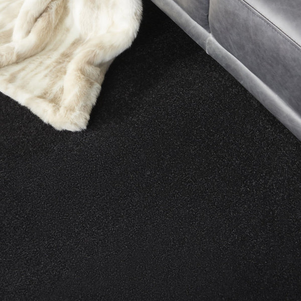 HomeRoots 9' Black Square Area Rug - Durable Indoor/Outdoor Design, Pet-Friendly, Easy-Care & Modern Style 479447