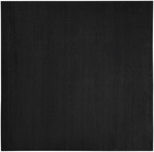 HomeRoots 9' Black Square Area Rug - Durable Indoor/Outdoor Design, Pet-Friendly, Easy-Care & Modern Style 479447