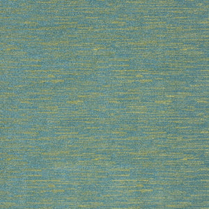 HomeRoots 10' Colorful Blue and Green Indoor/Outdoor Area Rug - Durable, Low-Pile, Easy-Care, Versatile Design 479449