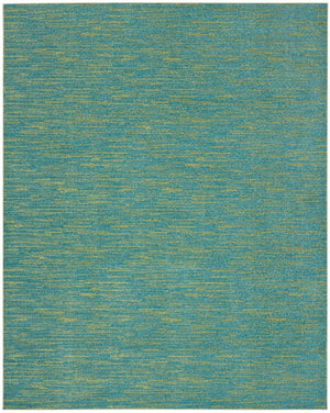 Homeroots 10' X 14' Blue And Green Striped Non Skid Indoor Outdoor Area Rug  Polypropylene 479449