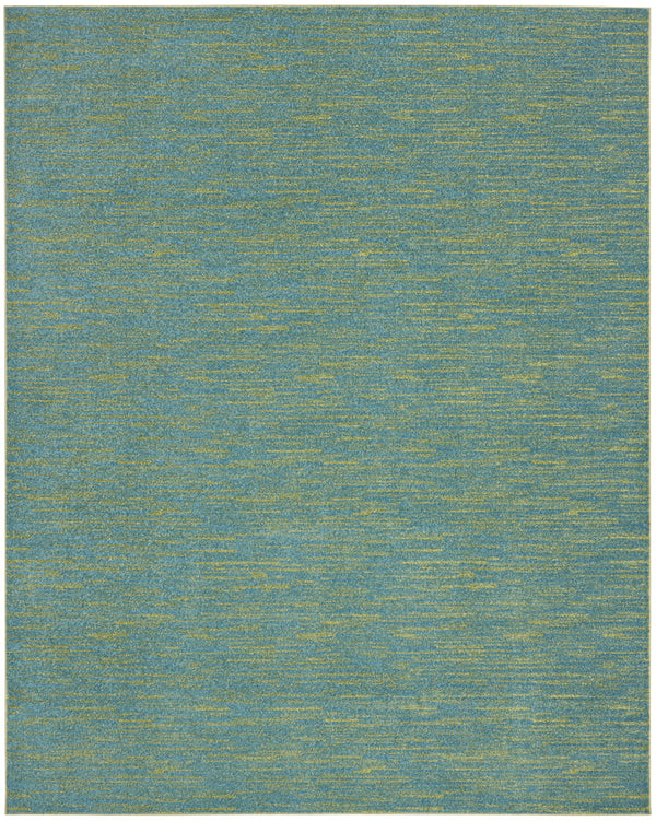 Homeroots 10' X 14' Blue And Green Striped Non Skid Indoor Outdoor Area Rug  Polypropylene 479449