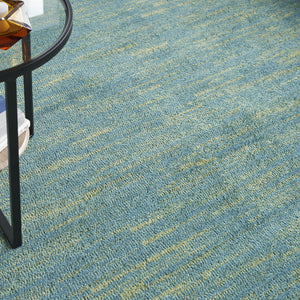 Homeroots 10' X 14' Blue And Green Striped Non Skid Indoor Outdoor Area Rug  Polypropylene 479449