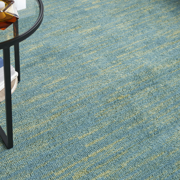 Homeroots 10' X 14' Blue And Green Striped Non Skid Indoor Outdoor Area Rug  Polypropylene 479449