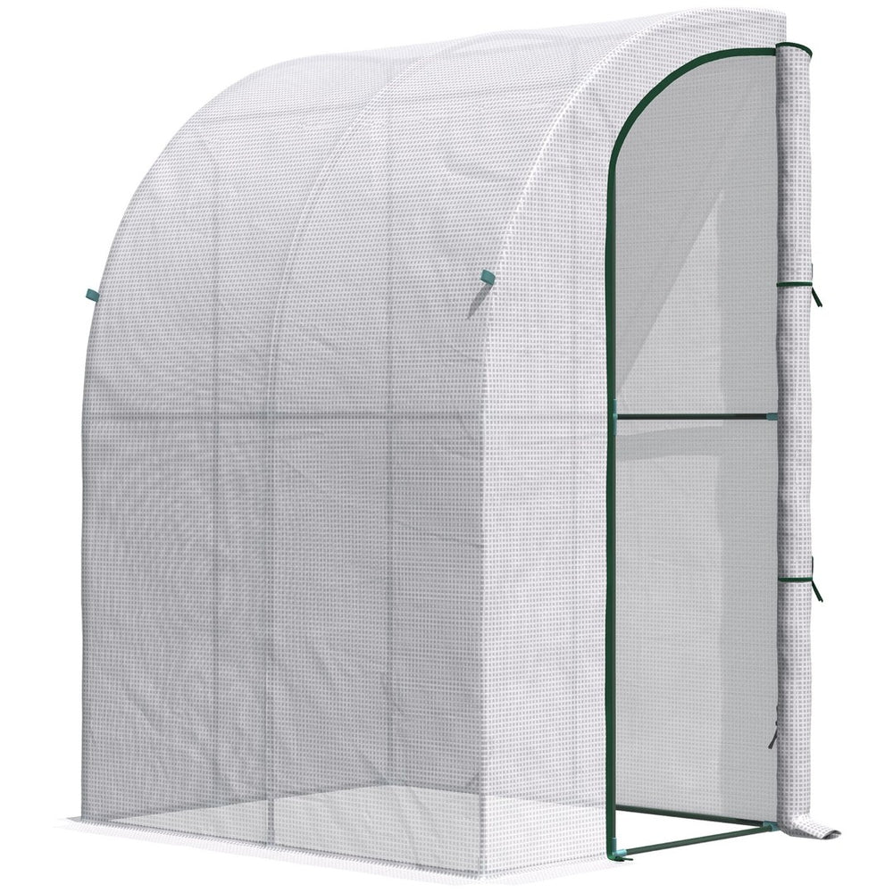 English Elm Outdoor Lean to Walk in Greenhouse with Polyethylene Cover for Year Round Growing T3971P388025