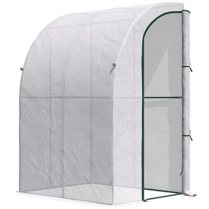 English Elm Outdoor Lean to Walk in Greenhouse with Polyethylene Cover for Year Round Growing T3971P388025