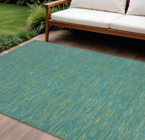HomeRoots 6' Vibrant Blue and Green Indoor Outdoor Area Rug - Durable, Stylish, Easy Care for Any Space! 479455