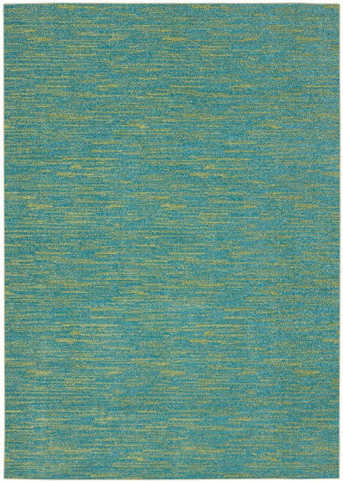 Homeroots 6' X 9' Blue And Green Striped Non Skid Indoor Outdoor Area Rug  Polypropylene 479455