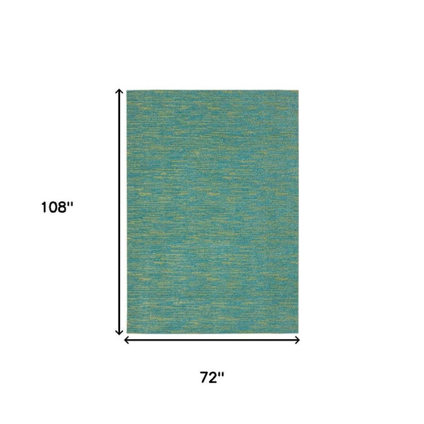 HomeRoots 6' Vibrant Blue and Green Indoor Outdoor Area Rug - Durable, Stylish, Easy Care for Any Space! 479455