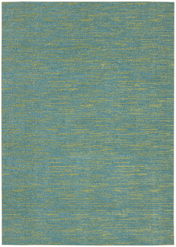 Homeroots 6' X 9' Blue And Green Striped Non Skid Indoor Outdoor Area Rug  Polypropylene 479455