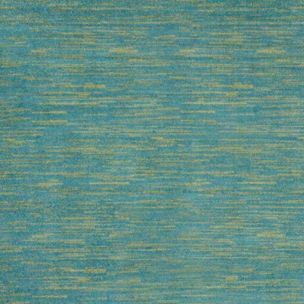 HomeRoots 7' Blue and Green Square Area Rug – Vibrant, Durable Design for Indoor & Outdoor Spaces, Pet Friendly 479456