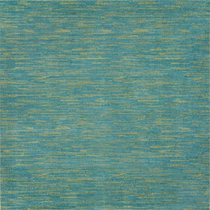 Homeroots 7' X 7' Blue And Green Square Striped Non Skid Indoor Outdoor Area Rug  Polypropylene 479456