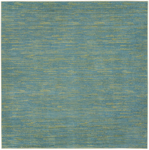 HomeRoots 7' Blue and Green Square Area Rug – Vibrant, Durable Design for Indoor & Outdoor Spaces, Pet Friendly 479456