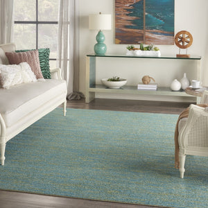 HomeRoots 7' Vibrant Blue and Green Indoor/Outdoor Area Rug - Durable, Soft, Weather-Resistant, Multi-Purpose! 479457