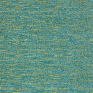 HomeRoots 8' X 10' Blue and Green Weather-Resistant Area Rug for Indoor and Outdoor Spaces, Easy Care & Durable 479459