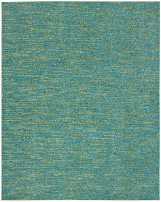 Homeroots 8' X 10' Blue And Green Striped Non Skid Indoor Outdoor Area Rug  Polypropylene 479459