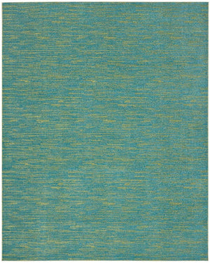 Homeroots 8' X 10' Blue And Green Striped Non Skid Indoor Outdoor Area Rug  Polypropylene 479459
