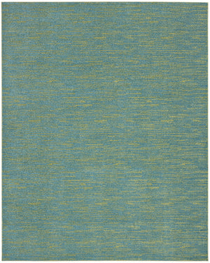 Homeroots 8' X 10' Blue And Green Striped Non Skid Indoor Outdoor Area Rug  Polypropylene 479459