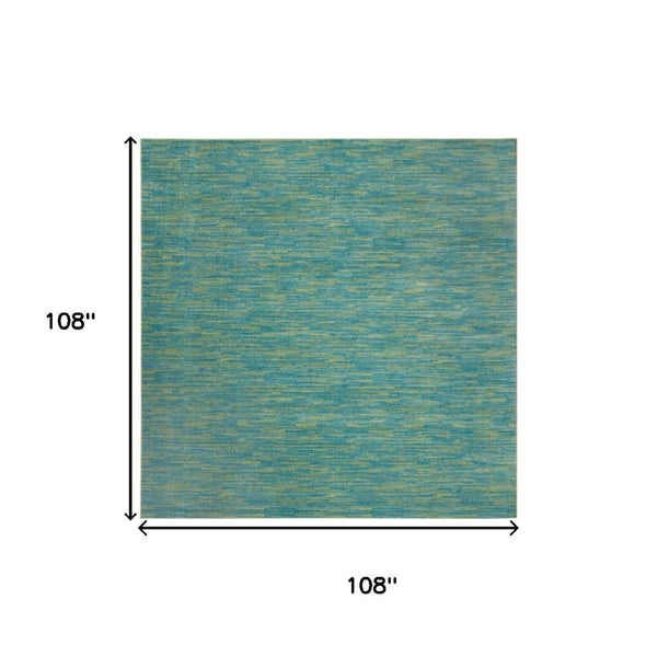 HomeRoots 9' Vibrant Blue and Green Indoor Outdoor Area Rug - Durable, Low-Pile Design for Any Space! 479460