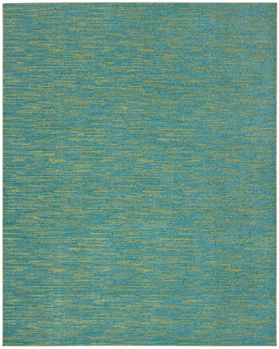 Homeroots 9' X 12' Blue And Green Striped Non Skid Indoor Outdoor Area Rug  Polypropylene 479461