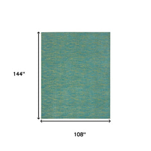 HomeRoots 9' Blue and Green Indoor Outdoor Area Rug - Durable, Easy-Care, Versatile for Homes and Patios 479461