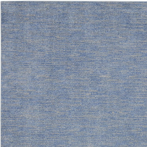 HomeRoots 10' Indoor Outdoor Area Rug - Blue & Gray Low-Pile Design for Patios, Kitchens & High-Traffic Spaces 479462