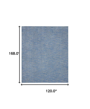 Homeroots 10' X 14' Blue And Grey Striped Non Skid Indoor Outdoor Area Rug  Polypropylene 479462