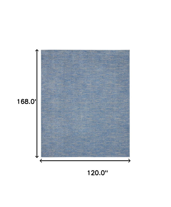 Homeroots 10' X 14' Blue And Grey Striped Non Skid Indoor Outdoor Area Rug  Polypropylene 479462