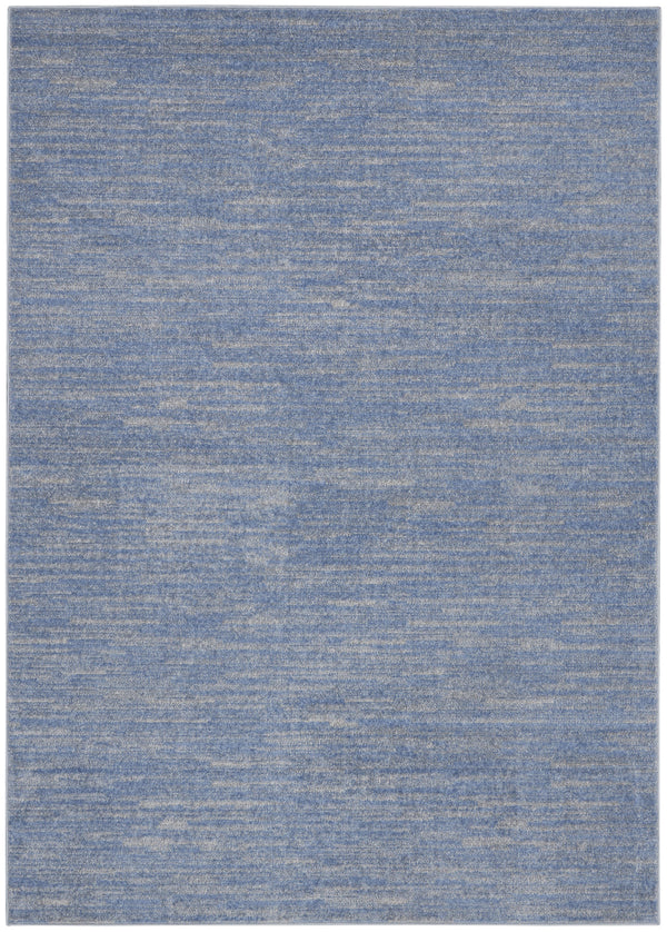 Homeroots 5' X 7' Blue And Grey Striped Non Skid Indoor Outdoor Area Rug  Polypropylene 479467