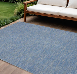 HomeRoots 6' Indoor Outdoor Area Rug in Blue and Gray - Stylish, Durable, Pet-Friendly, Easy to Maintain! 479468