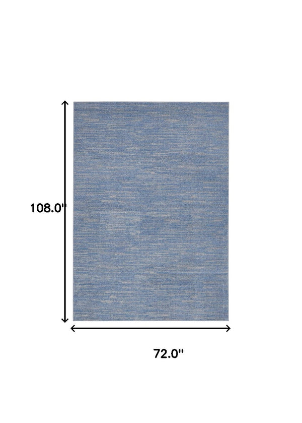 Homeroots 6' X 9' Blue And Grey Striped Non Skid Indoor Outdoor Area Rug  Polypropylene 479468