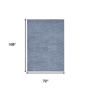 HomeRoots 6' Indoor Outdoor Area Rug in Blue and Gray - Stylish, Durable, Pet-Friendly, Easy to Maintain! 479468