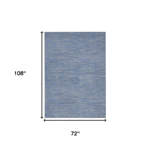 HomeRoots 6' Indoor Outdoor Area Rug in Blue and Gray - Stylish, Durable, Pet-Friendly, Easy to Maintain! 479468