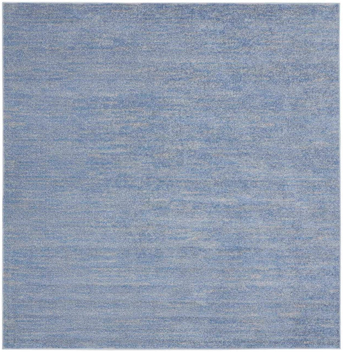 Homeroots 7' X 7' Blue And Grey Square Striped Non Skid Indoor Outdoor Area Rug  Polypropylene 479469