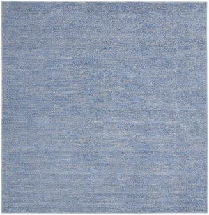 Homeroots 7' X 7' Blue And Grey Square Striped Non Skid Indoor Outdoor Area Rug  Polypropylene 479469