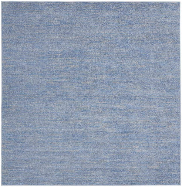 Homeroots 7' X 7' Blue And Grey Square Striped Non Skid Indoor Outdoor Area Rug  Polypropylene 479469