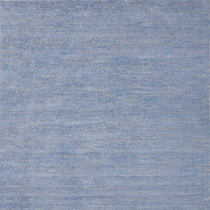 Homeroots 7' X 7' Blue And Grey Square Striped Non Skid Indoor Outdoor Area Rug  Polypropylene 479469