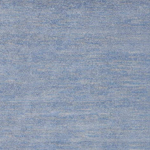 Homeroots 7' X 7' Blue And Grey Square Striped Non Skid Indoor Outdoor Area Rug  Polypropylene 479469