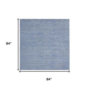 HomeRoots 7' Blue and Gray Contemporary Area Rug - Stylish Indoor/Outdoor Design for High-Traffic Spaces 479469