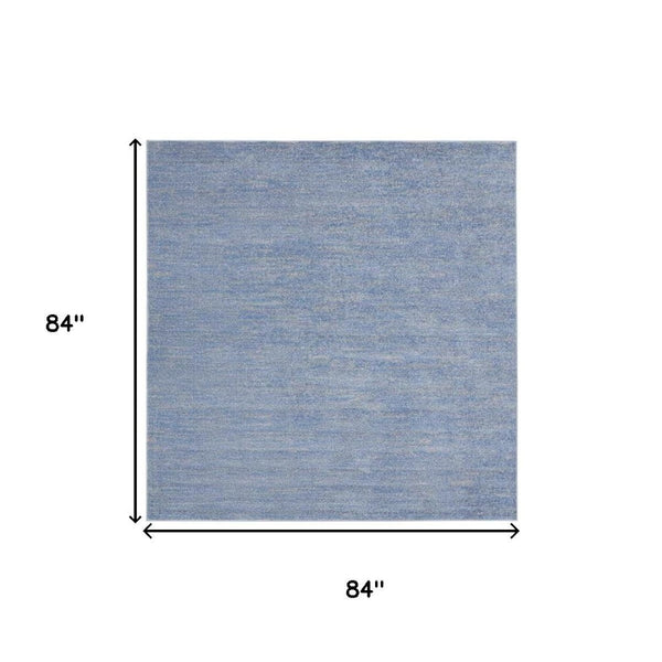 HomeRoots 7' Blue and Gray Contemporary Area Rug - Stylish Indoor/Outdoor Design for High-Traffic Spaces 479469