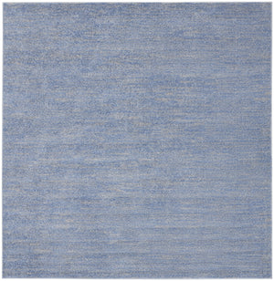 Homeroots 7' X 7' Blue And Grey Square Striped Non Skid Indoor Outdoor Area Rug  Polypropylene 479469
