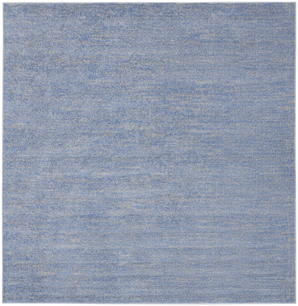 Homeroots 7' X 7' Blue And Grey Square Striped Non Skid Indoor Outdoor Area Rug  Polypropylene 479469
