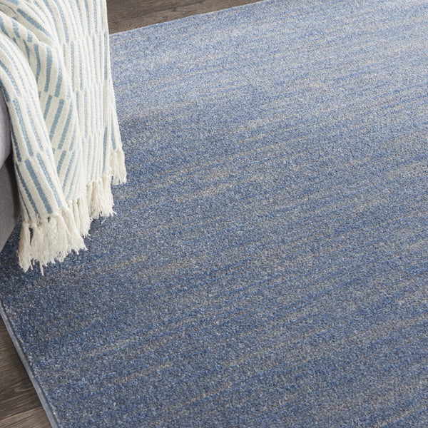 Homeroots 7' X 7' Blue And Grey Square Striped Non Skid Indoor Outdoor Area Rug  Polypropylene 479469
