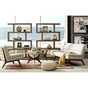 JLA Home INK+IVY - Triangle Pecan Wood Side Table with Mid-Century Triangular Top & Geometric Angled Base, Compact Contemporary Accent FPF17-0296