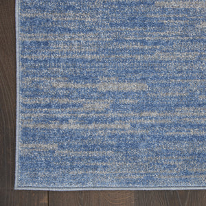 Homeroots 7' X 10' Blue And Grey Striped Non Skid Indoor Outdoor Area Rug  Polypropylene 479470
