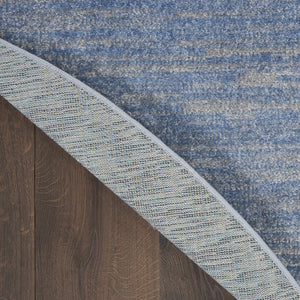 HomeRoots 8' Round Blue and Gray Indoor Outdoor Area Rug - Stylish, Durable, Easy-Care for Patios & Living Rooms 479471