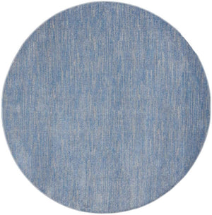 HomeRoots 8' Round Blue and Gray Indoor Outdoor Area Rug - Stylish, Durable, Easy-Care for Patios & Living Rooms 479471