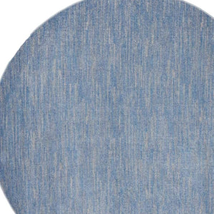 HomeRoots 8' Round Blue and Gray Indoor Outdoor Area Rug - Stylish, Durable, Easy-Care for Patios & Living Rooms 479471