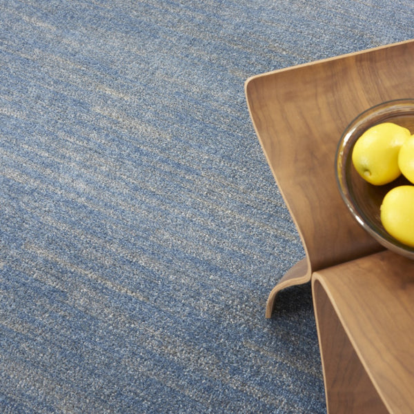 HomeRoots 8' Round Blue and Gray Indoor Outdoor Area Rug - Stylish, Durable, Easy-Care for Patios & Living Rooms 479471