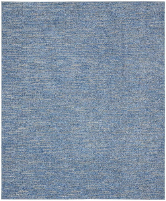 Homeroots 8' X 10' Blue And Grey Striped Non Skid Indoor Outdoor Area Rug  Polypropylene 479472